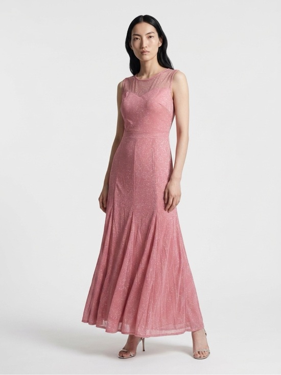 Candalite Dresses & Skirts - Candalite Blush Glittery Pink Long Gown with Thick Shoulder Straps Size Large